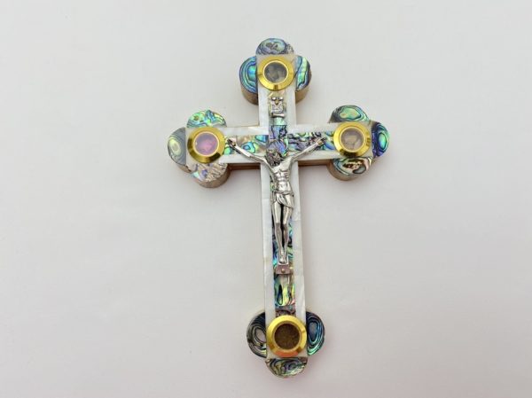 Mother of Pearl and Abalone Shell Crucifix