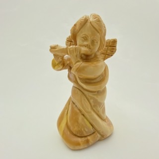 Angel Playing Flute - Bethlehem Wood Carving