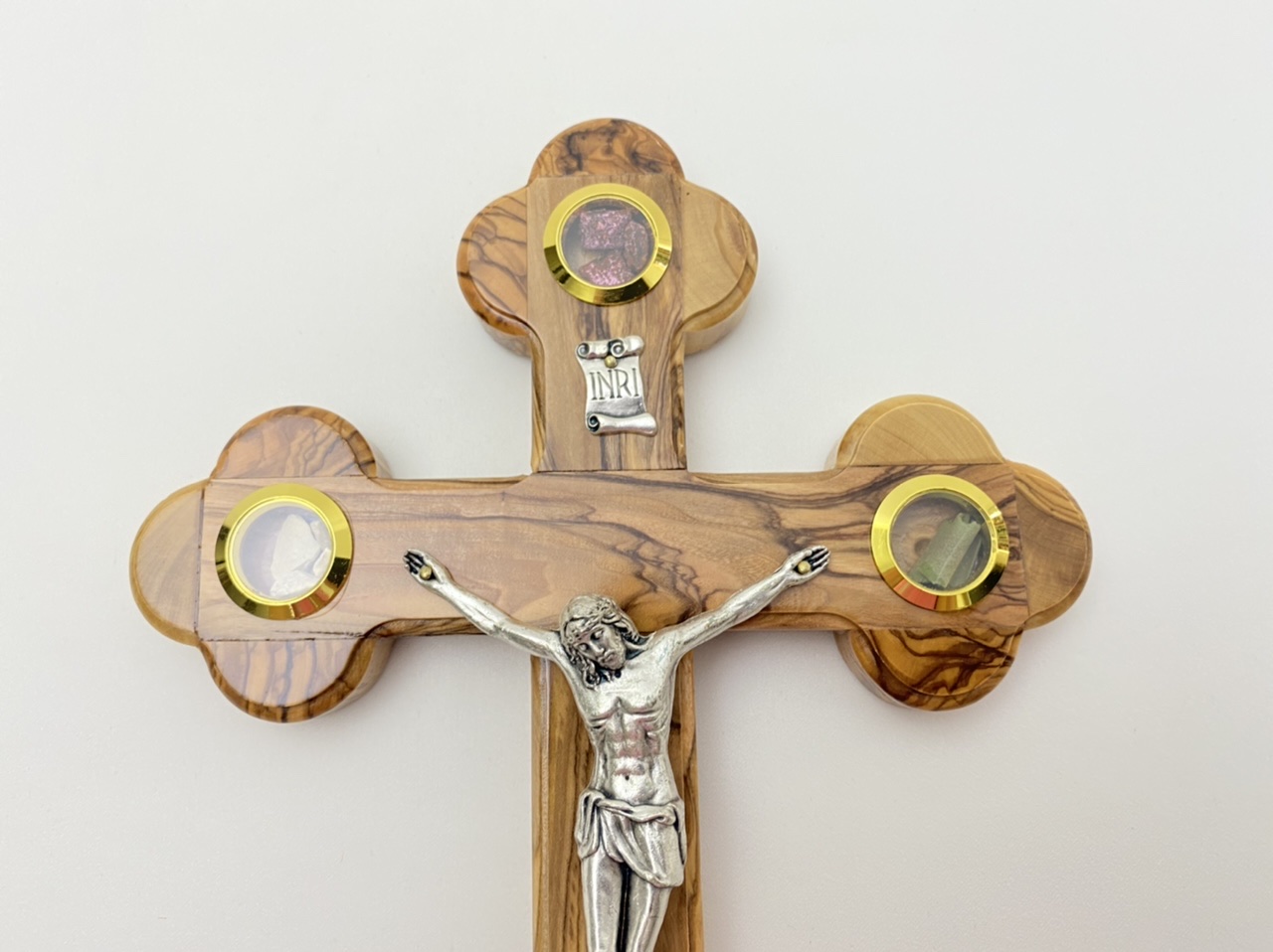 Olive Wood Cross With Relic