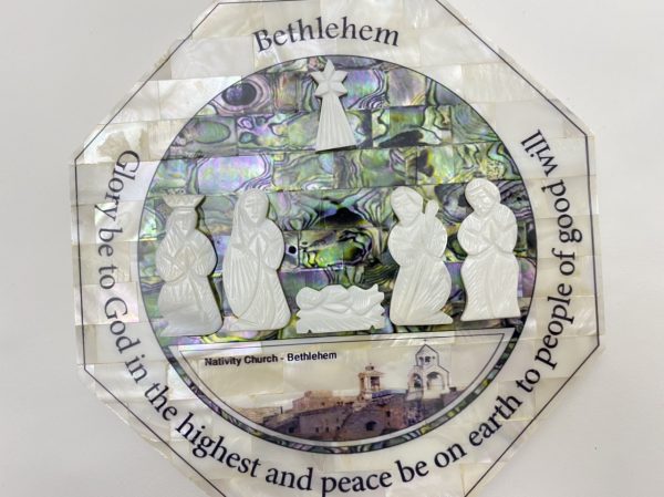 Nativity Wall Plaque made out of Mother Pearl and Abalone Shell