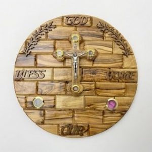 God Bless Our Home Wall Plaque with Crucifix