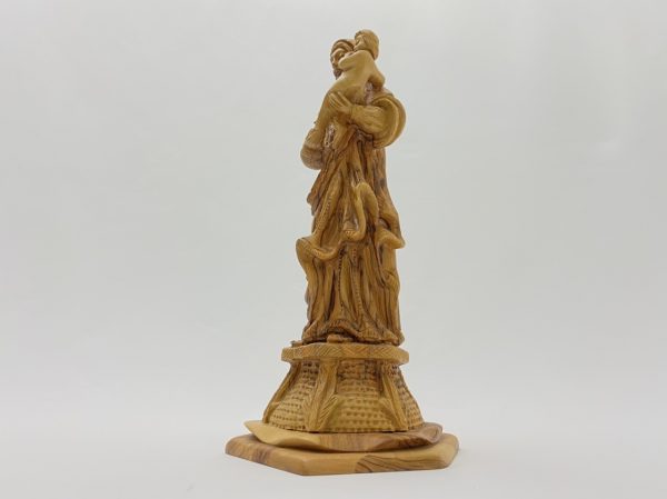 Virgin Mary Holding The Holy Child Olive Wood Statue