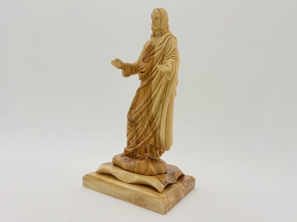 Open Arms Jesus Hand Crafted From Olive Wood