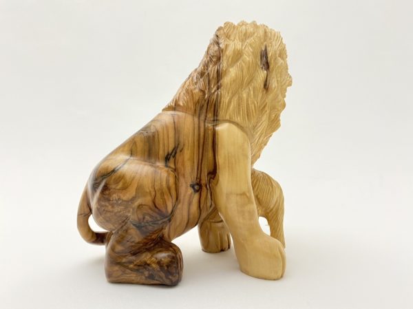 Olive Wood Statue of Lion and The Lamb