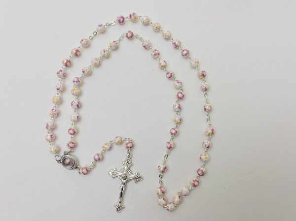 Pink Flower Rosary